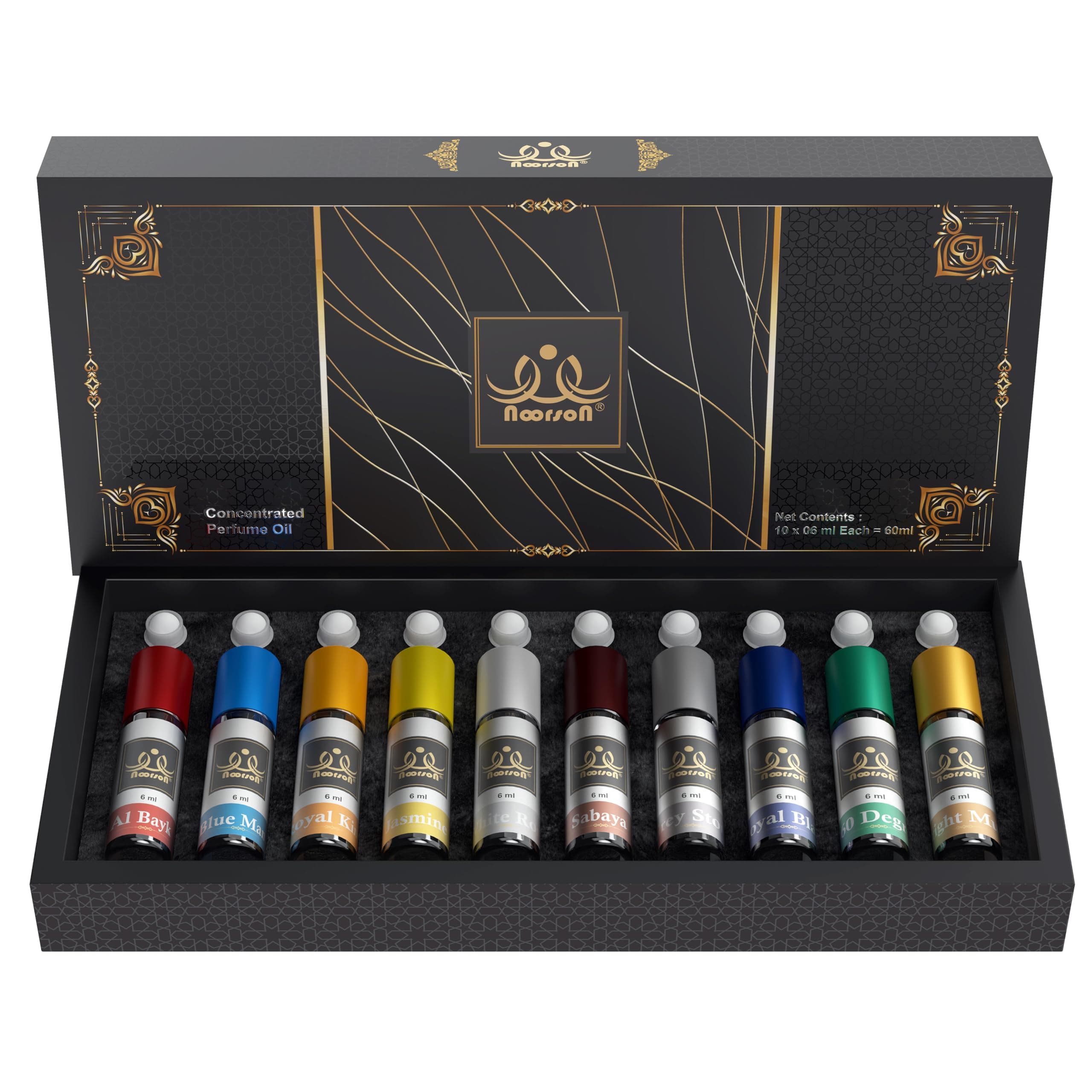 Ibadat Special Combo | Pack of 10 Long Lasting Attars (6ml Each) | Non-Alcoholic Premium Quality Roll-On Perfume Oil for Men & Women | Collection of 10 Exquisite Non-Alcoholic Premium Fragrance Oils (10 x 6ml Pack) |Attar Perfume Gift Set for Men & Women