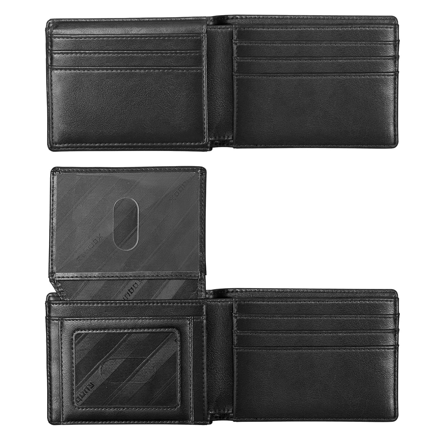 Wallet for Men Slim Rfid Leather 2 ID Window With Gift Box