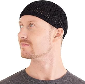 Casualbox | Knit Cotton Skull Cap | Kufi Islam Prayer Hat | Crochet Mesh Skully Beanie | Men's Headwear for All Seasons