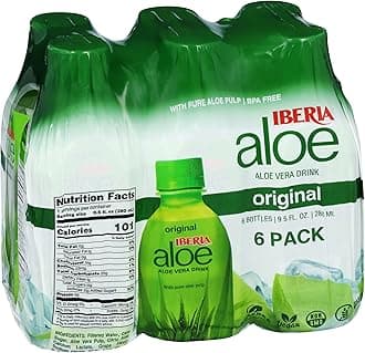 Iberia Aloe Vera Juice Drink With Aloe Pulp, Original, 9.5 Fl Oz, Pack of 6