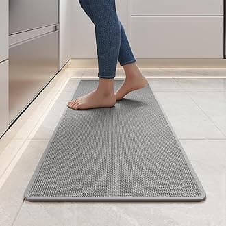 Non Slip Kitchen Rugs, Oil and Water Absorbent Runner Rugs for Kitchen, Kitchen Mat in Front of Sink,17x47 Gray Kitchen Mat,Non-Slip and Durable Kitchen Mats for Floor