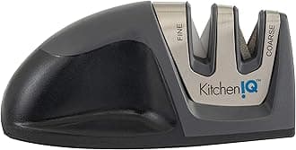 50825 | Diamond Deluxe Edge Grip 2-Stage Knife Sharpener | Black | Coarse & Fine Sharpeners | Compact for Easy Storage | Non-Slip Base | Soft Grip Rubber Handle | Straight & Serrated Knives