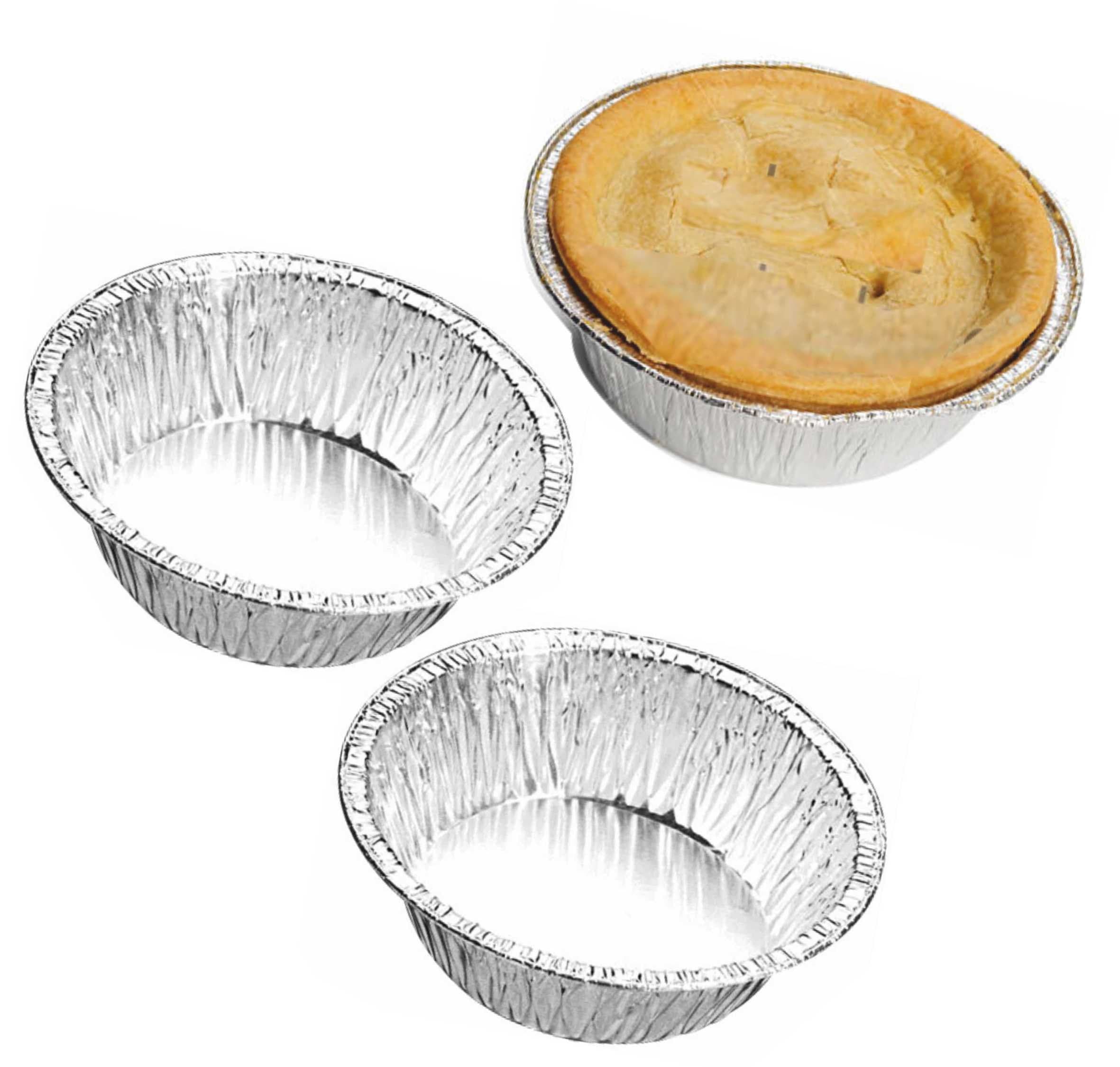 110 mm x 33 mm Round Foil Container - Pie dishes x 100