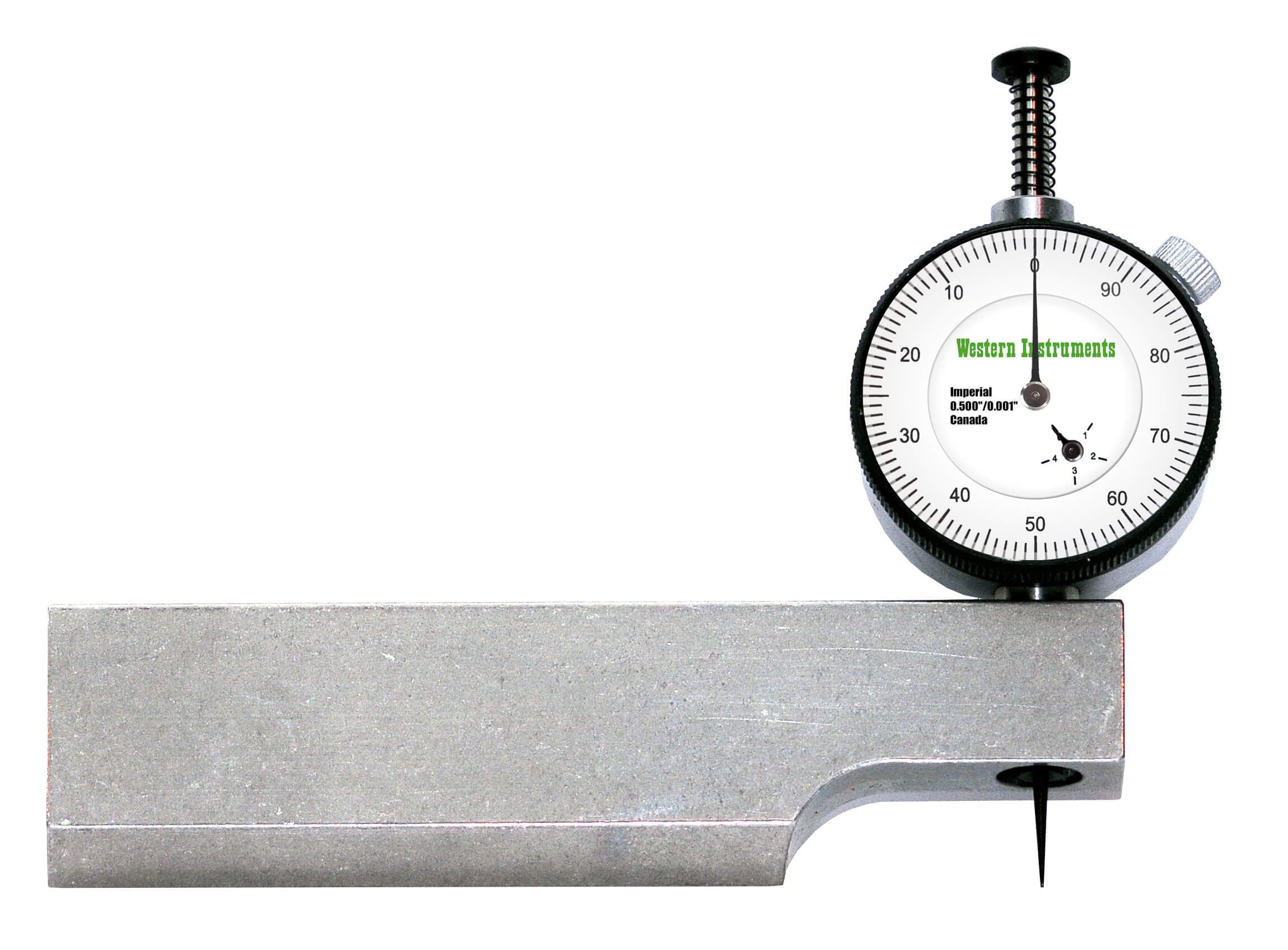 N88-5-I Reaching Pit Gauge with Inch Dial Indicator, Range: 0.0-0.5", Resolution: 0.001", Dial Diameter: 1.4", 4.75" (121 mm) Blade