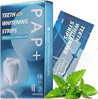 Teeth Whitening Strips - 14 Whitening Strips for Teeth Sensitive, Fast Remove Smoking, Coffee, Wine Stains, Whitening Kit Pack of 7 Non-Slip Strips Treatments