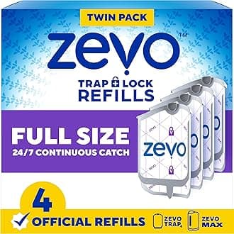 Zevo Indoor Fly Trap Refill, Compatible with MAX and Standard Models, for Gnats, House and Fruit Flies (2, White)