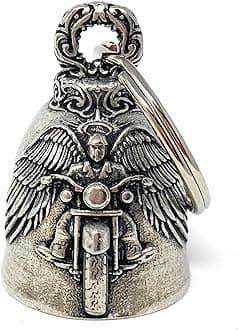 Motorcycle Angel Biker Bell Accessory or Key Chain for Luck on the Road - Made in the USA