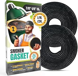 Big Green Egg Gasket Replacement Large/XL/XXL - 2-Pack x 8 FT Smoker Gasket Seal - BGE Gasket 7/8" x 1/8" Felt - Compatible with Big Green Egg - Accessories & Parts for Grill by Smoker Chef