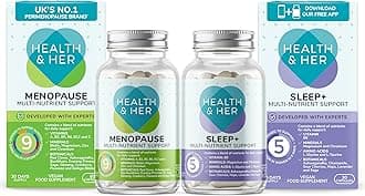 Health & Her Menopause Supplements for Women - Day & Night Bundle - Wellbeing for Menopause - 1 Month Supply Vegan & Gluten Free