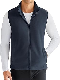 COOFANDY Men's Polar Fleece Vest Lightweight Sleeveless Zip Up Jacket Casual Outerwear Outdoor Golf Vests