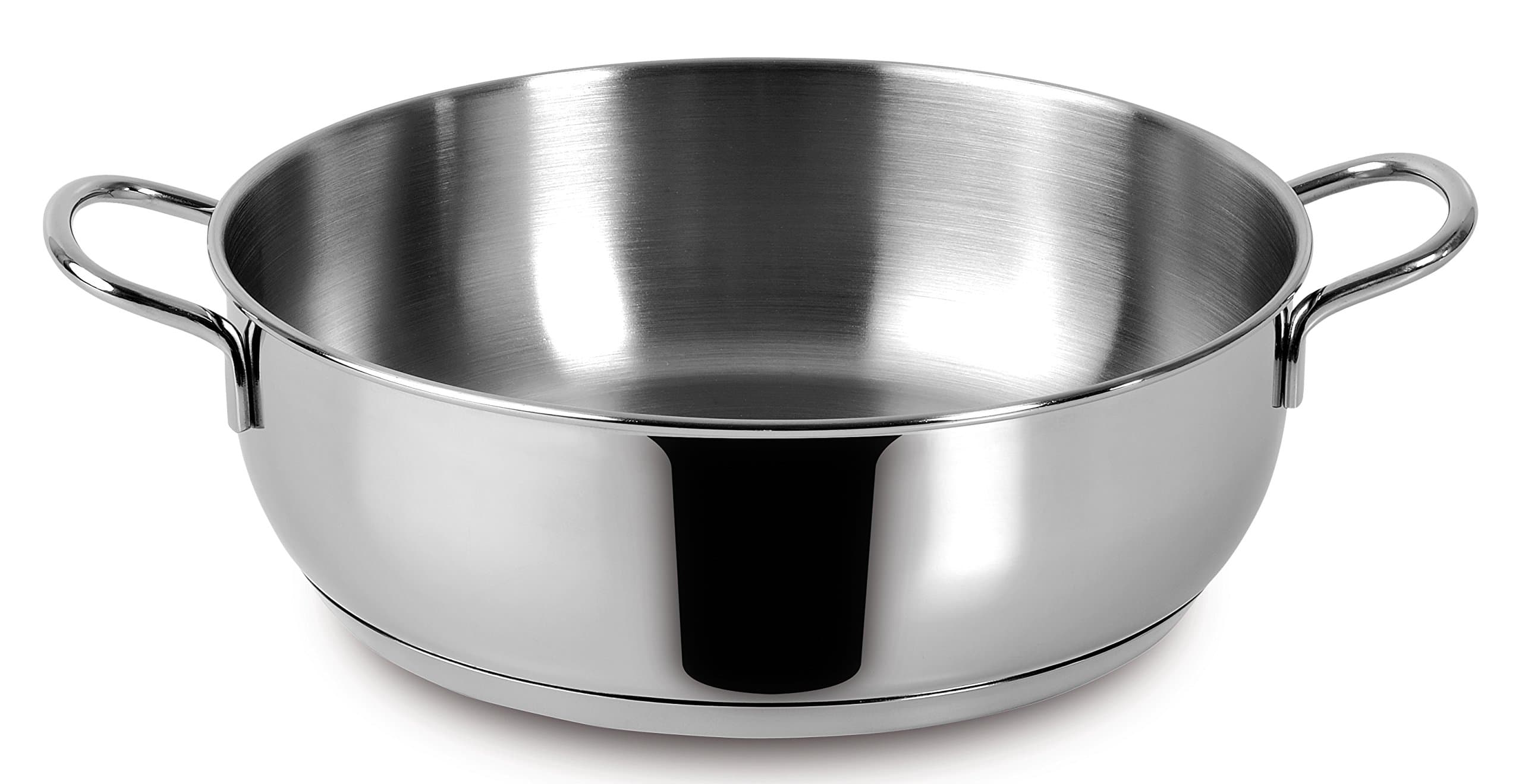 Every Semi-Deep Casserole Dish Diameter 24 cm in 18/10 Stainless Steel with Lagoseal Plus Base, Satin Exterior and Wide Handles, Suitable for All Heat Sources, Including Induction