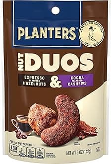 Nut Duos, Flavored Nuts Snack Pack - Cocoa Cashews & Espresso Hazelnuts 5oz