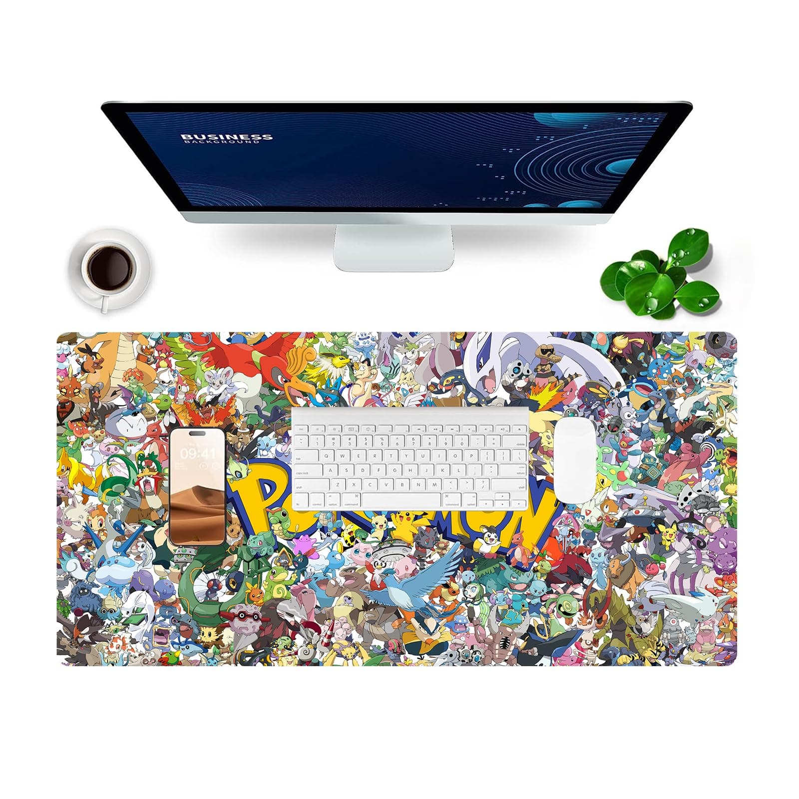 XXL Extra Large Mouse Pad Anime Crossover Desk Mat,Mousepad with Non-Slip Rubber Base and Stitched Edges Mouse Mat-Office Decor,Desk Pad for Computer Keyboard & Laptop,PC,31.5X15.7 inche