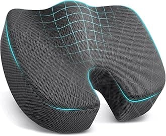 TushGuard Seat Cushion - for Office Chair, Car Seat, Airplane, Bleacher - Sciatica & Coccyx Pain Relief Desk Chair Cushion for Long Sitting Office Workers, Car Drivers(Grey, XX-Large)