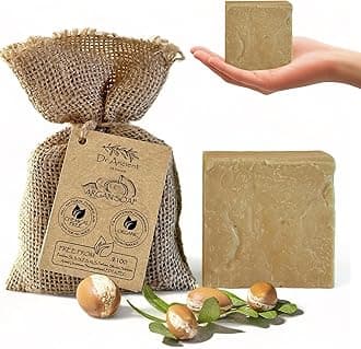 Dr.Ancient Argan Soap Bar, Organic Soap Bars Handcrafted the Traditional Way, Natural Chemical-Free, Vegan, Used for Face Wash, Body Wash, Hand Cleansing and Daily Skin Care, Gentle Cleanser.