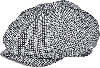 Mens Newsboy Cap High Woolen Tweed Gatsby Hat Ivy Cabbie Flat Golf Cap for Fathers Women Unisex