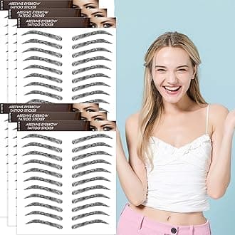 Aresvns Tattoo Eyebrows 66 Pairs,Black Eyebrow Tattoo Stickers,Realistic Bionic Eyebrow,Eyebrow Transfers for Women Waterproof and Long-Lasting 3-5 Days Christmas Gift