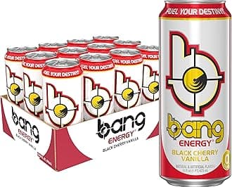 Bang Energy Black Cherry Vanilla, Sugar-Free Energy Drink, 16-Ounce | Pack of 12