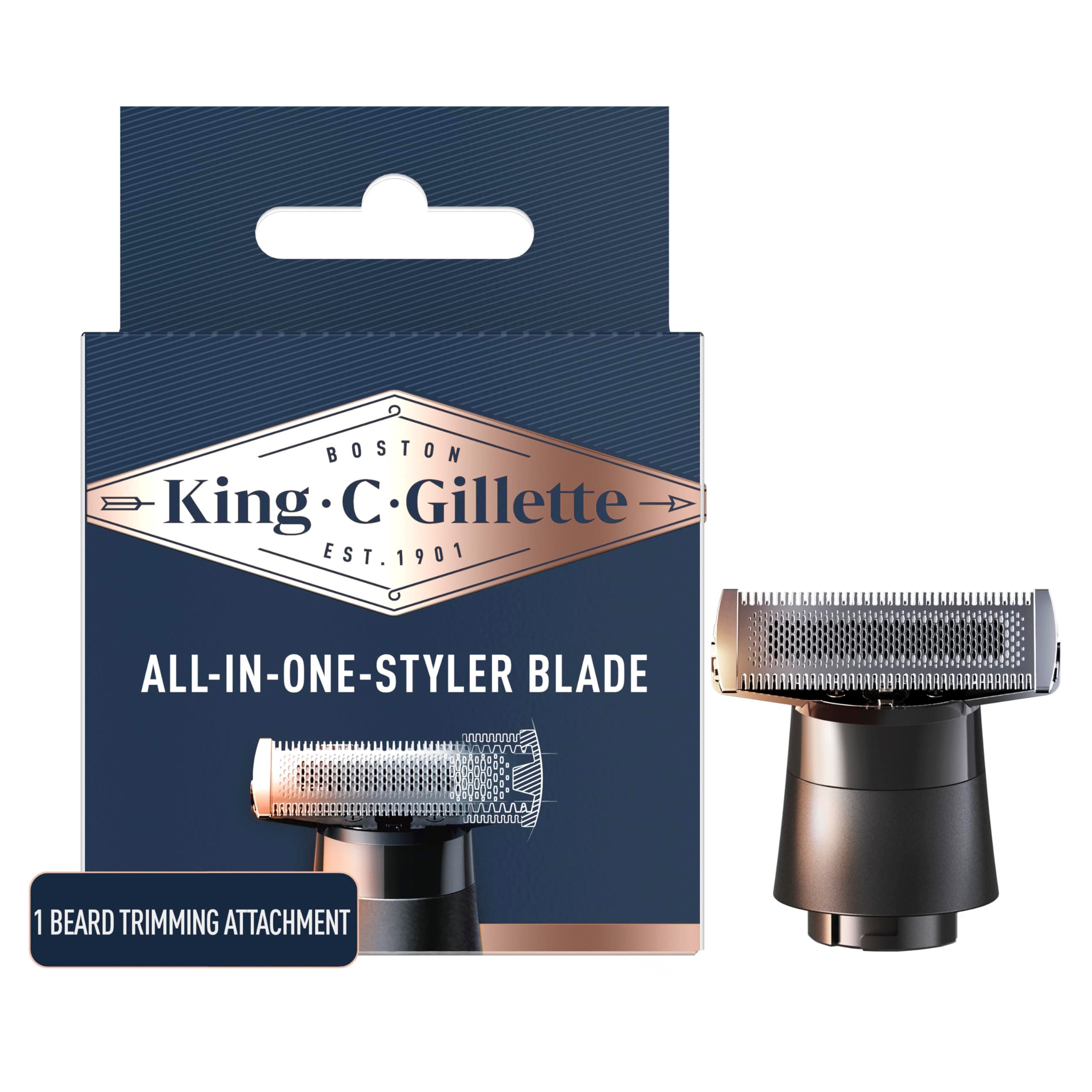 King C. Gillette All-in-One Styler Beard Trimmer Razor Refill with 4-Directional Metal Razor Blades, 1 Cartridge