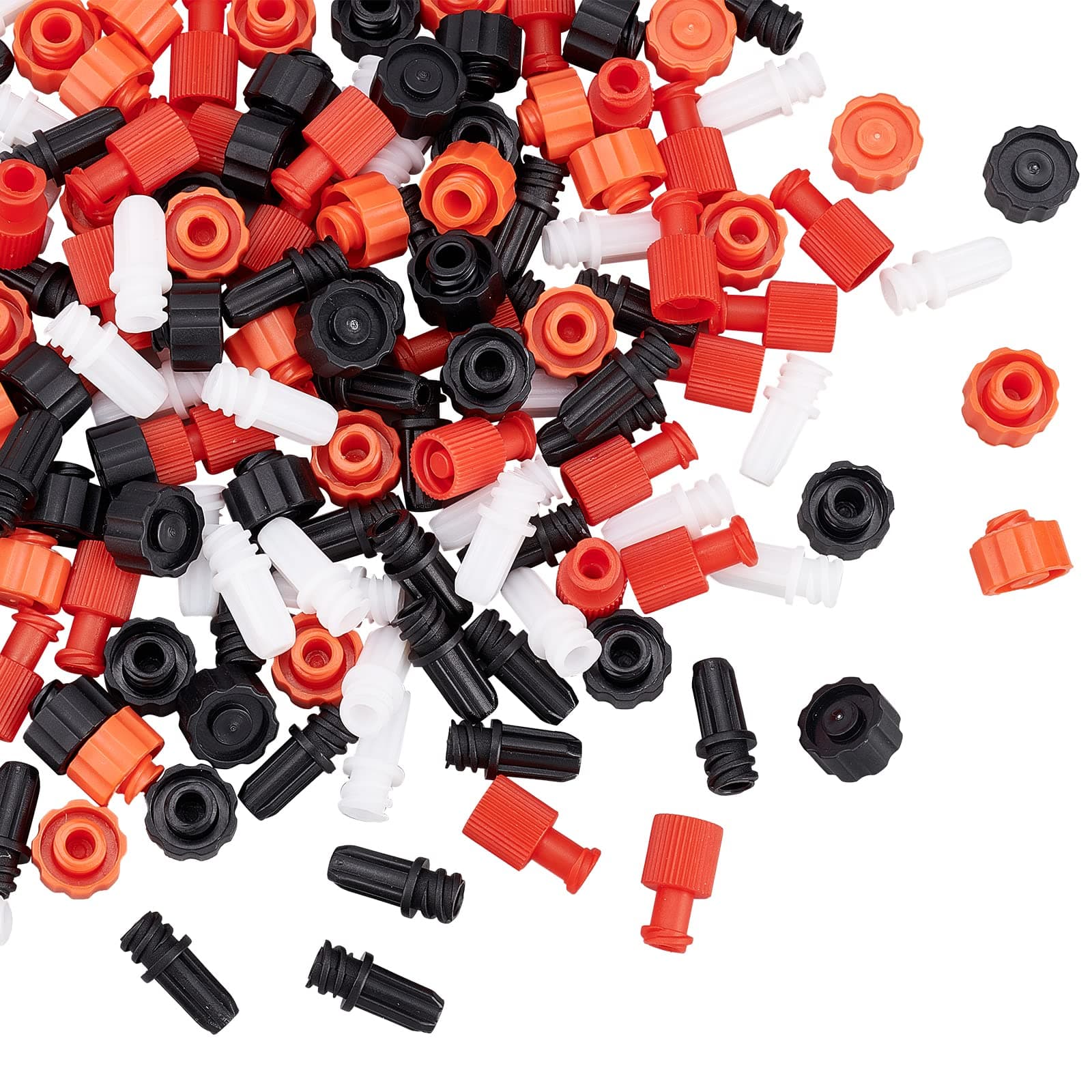 OLYCRAFT 150pcs Syringe Tip Caps Luer Lock Plastic Dispensing Needle Tip Cap Tip Syringe Caps No Needle Tip Cap 5-Style Lock Screw Type Industrial Syringe Tip for Feeding Tubes Syringe Cap