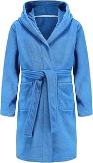 Boys Girls Bathrobe Soft Towel Hooded Robe Terry Cloth Cotton Bathrobe