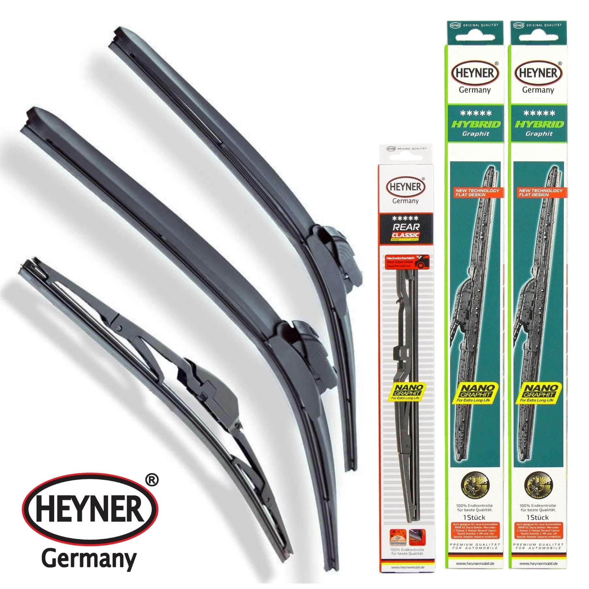 X5 2013-2017 Heyner Germany Aero Full Set Hybrid Windscreen Wiper Blades Front Rear 24"20"12" HH2420H12HRC