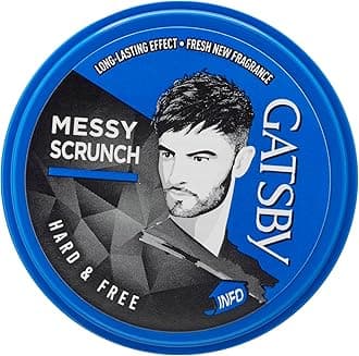 Gatsby Hair Styling Wax Hard & Free | Creates a Messy Scrunch Style With Twists and Layered Flow | 75gm