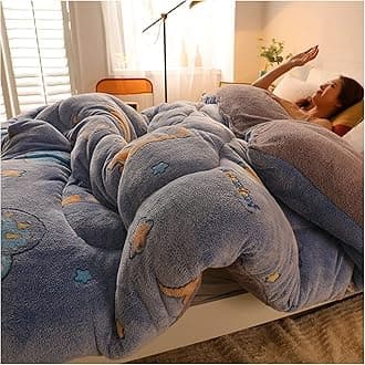 RRNAR Down Duvet, Cashmere Quilt, Quilt/quilts, Comforter, Winter Quilt Thicken Lamb Cashmere Duvet for All Seasons, Soft and Durable Heavy Quilts, Machine Washable,A,150x200cm(3.5kg) [Energy Class A]