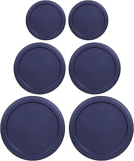 Replacement Lids for Pyrex Containers Round Glass Food Plastic (2) 2-Cup (2) 4-Cup (2) 7-Cup (Navy)