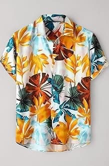 Men's Casual Rayon Relaxed Fit Shirt Button Down Summer Shirts for Men | Stylish Printed | Short Sleeve | Trendy (Available in Plus Size)