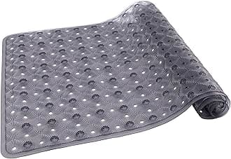 Bathtub Mat Non Slip with Suction Cups 15"x27" - Anti-Slip Shower Mat for Kids, Toddlers, and Seniors - Machine Washable Bath Tub Mat with Multiple Drainage Holes (Grey)