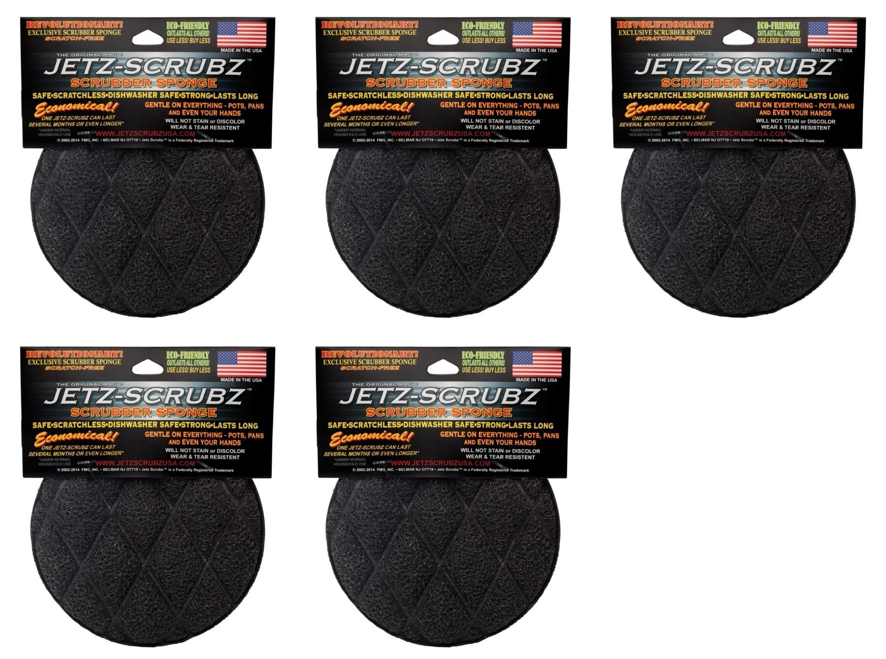 The Original Magic Jetz Scrubz J22 Scrubber Sponge Round (Pack of 5)