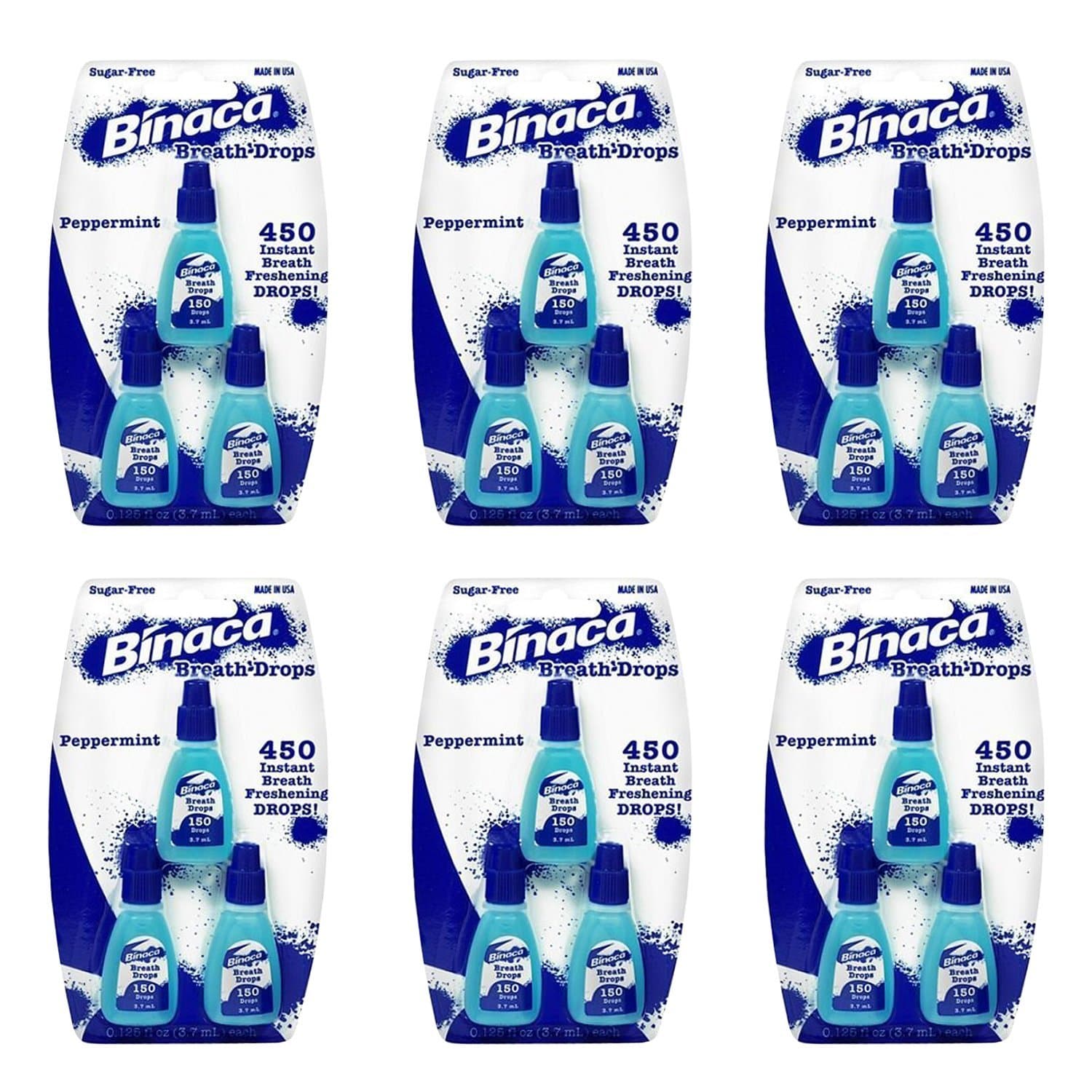 Binaca Breath Drops, Peppermint 3 Each (Pack of 6)