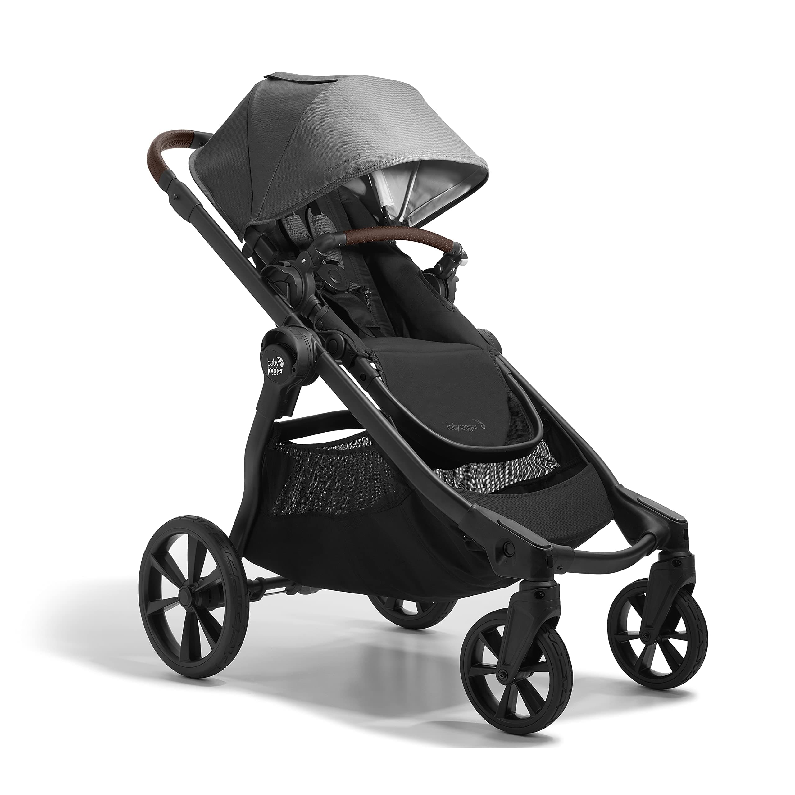 Baby Jogger City Select 2 Single-to-Double Modular Stroller Eco Collection Harbor & Tencel Grey