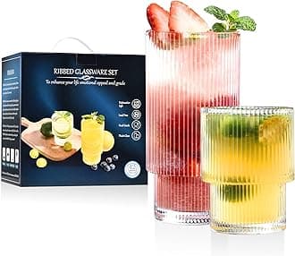 Ribbed Glassware Set