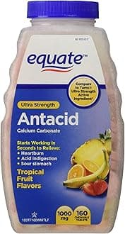 Antacid Tablets, Ultra Strength Tropical Fruit Flavors Chewable Tablets, 1000 mg, 160 Count