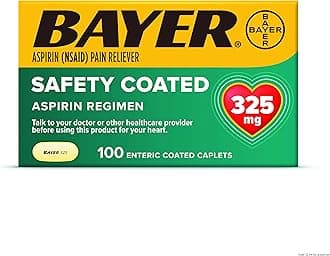 Bayer Aspirin Safety Coated 325 mg Caplets 100 Caplets, Pack of 2