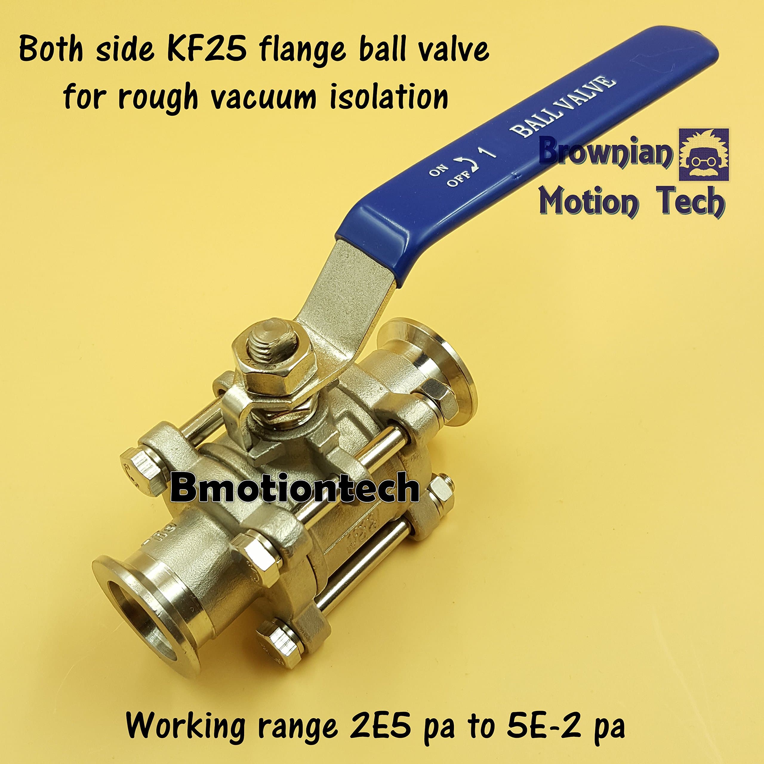 _BMT_ Ball Valve for Vacuum isolation and shut off, both sides KF25 flange, Stainless Steel Body