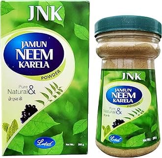 Geofit Jamun Neem Karela Powder - 200g (Pack of 2 | Helps Control Blood Sugar Level & Reduces Bad Cholesterol | Maintain Sugar Level | Enriched with Neem, Jamun & Karela Herbs