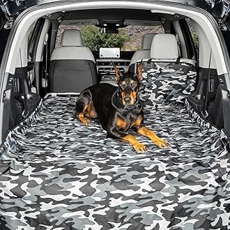 4Knines Split Cargo Liner for SUV – for Dogs & Pets, Heavy-Duty, Waterproof Trunk Mat & Cargo Cover – Fits 60/40 Split Bench & Armrest Pass-Through – Machine Washable, Non-Slip, Durable (Small, Camo)