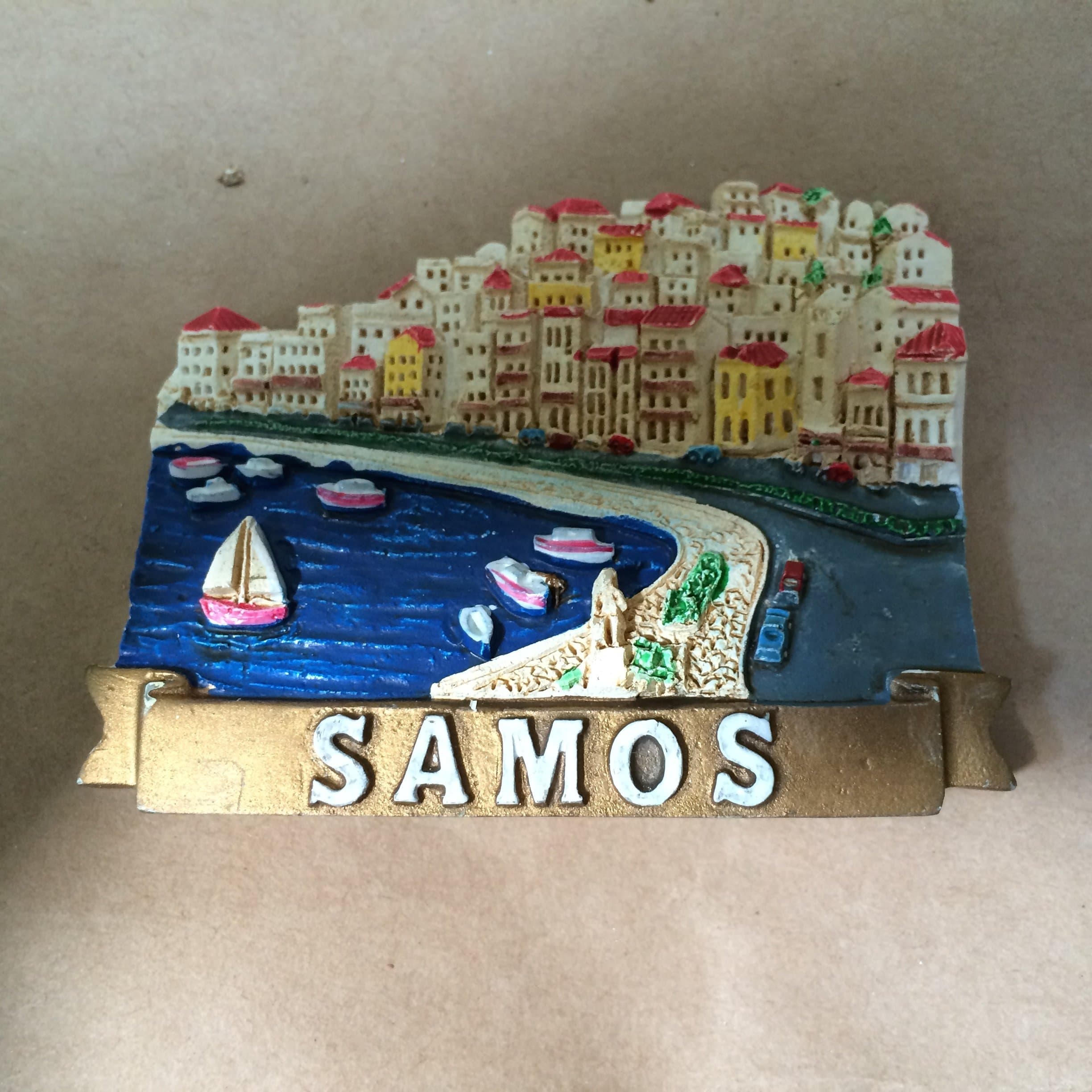 Greece Samos Island 3D Poly Resin Fridge Magnet