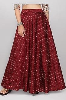 Women's Readymade Polyester Taffeta Floor Length Skirt Lahenga Ghaghra