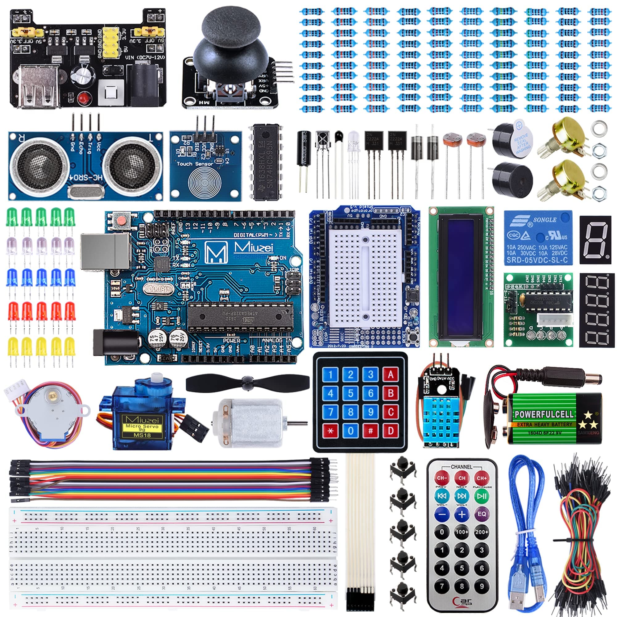 Miuzei Starter Kit Compatible with Arduino Projects LCD1602 Module, Breadboar...