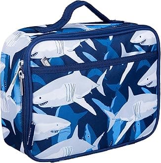 Wildkin Kids Insulated Lunch Box Bag for Boys & Girls, Reusable Kids Lunch Box is Perfect for Elementary, Ideal Size for Packing Hot or Cold Snacks for School & Travel Bento Bags (Sharks)