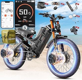 Romeo Pro 2/3 34-50Mph Electric Bike for Adults, 1600/2500/4000/5600W Dual Motor Ebike 48-60V 60-80Ah Battery 100-235 Mile Long Range, 26*4.0"/20*4.5" Fat Tire, Full Suspension, All Terrain