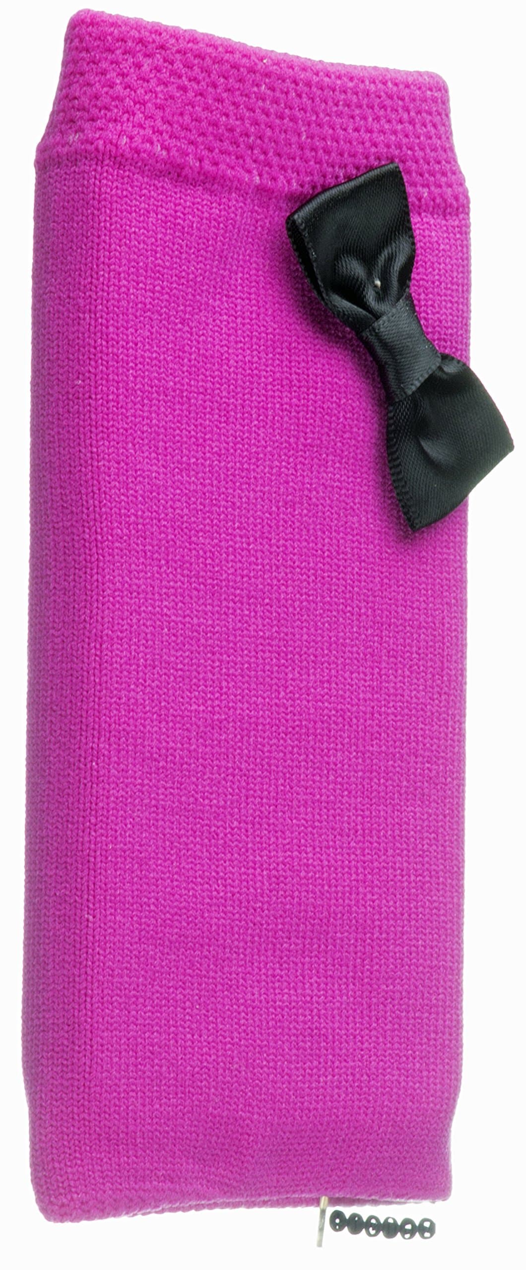 Trendz Universal Smartphone Sock for iPhones (iPhone 5/5S/SE and Previous Models Only), iPods and MP3 Devices - Pink with Black Bow