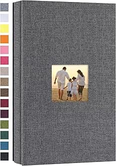 Small Photo Album 4x6 300 Photos Linen Cover Picture Photo Book for Family Wedding Anniversary Baby Vacation (Gray,300 Pockets)