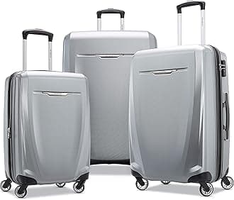 Winfield 3 DLX Hardside Expandable Luggage with Spinners, Silver, 3-Piece Set (20/25/28)