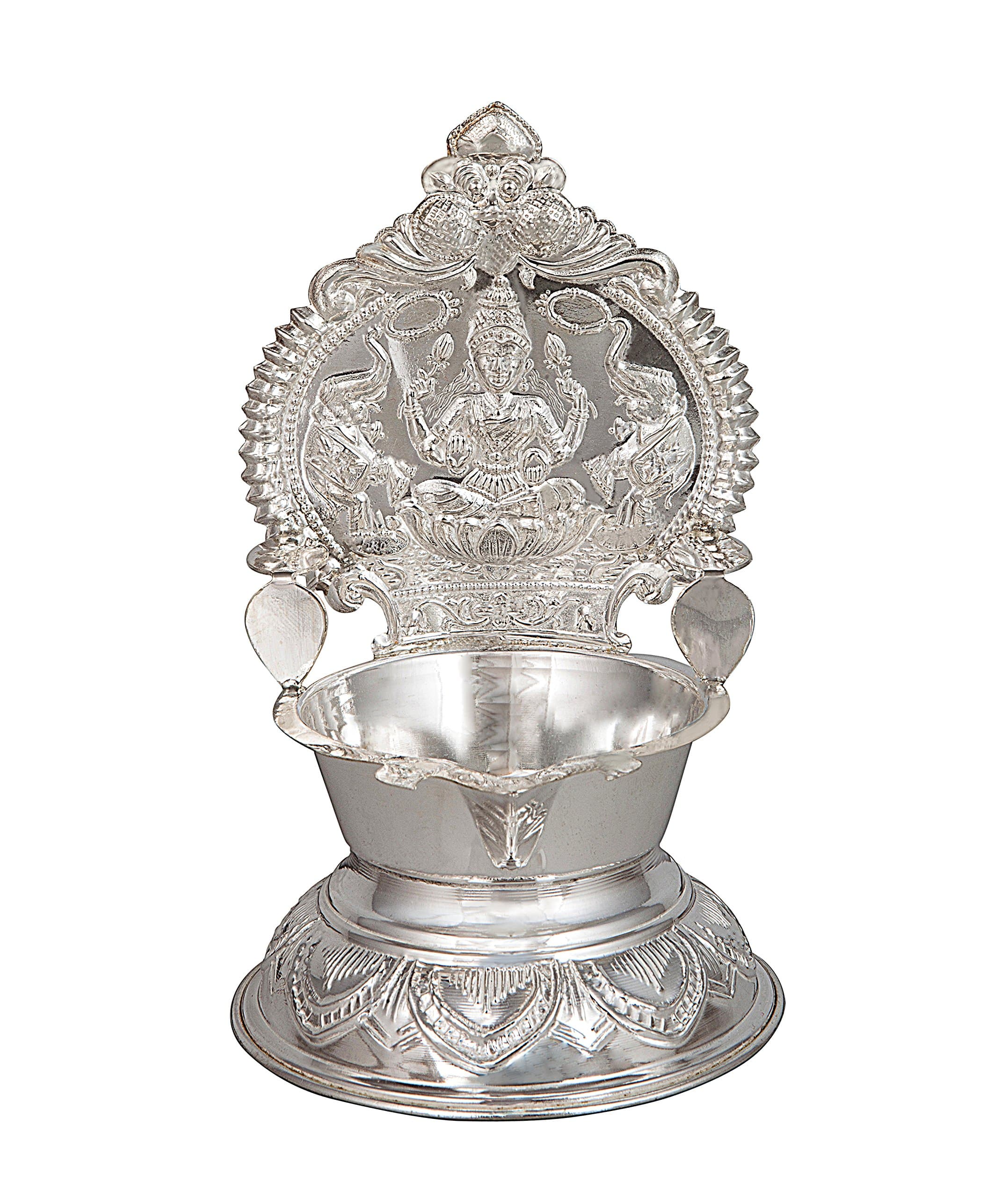 Siri Creations Silver-Plated Kamakshi Diya (Silver)