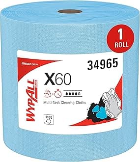 Wypall 34965 x60 Wiper, Jumbo Roll, 12 1/2 x 13 2/5, Blue, 1100 Sheets per Roll, 1 Roll 1 Roll KCC34965 1